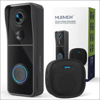 MUBVIEW Doorbell Camera Wireless with Chime, Video Doorbell - No Subscription, Voice Changer, Motion Zones, 1080HD, PIR Human Detection, 2.4Ghz WiFi, Battery-Powered Smart Doorbell