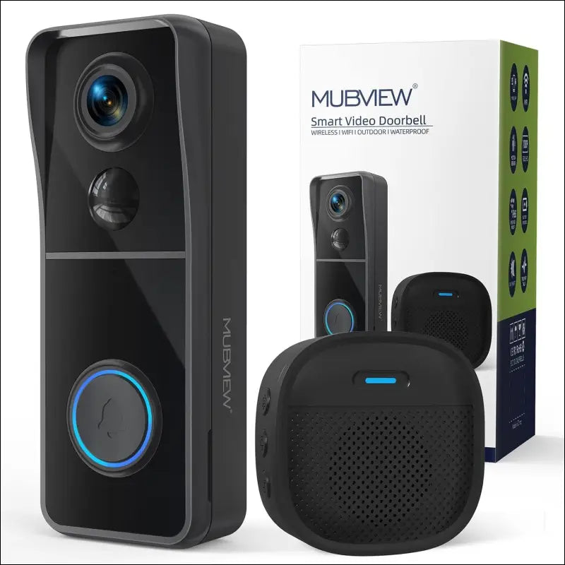 MUBVIEW Doorbell Camera Wireless with Chime, Video Doorbell - No Subscription, Voice Changer, Motion Zones, 1080HD, PIR Human Detection, 2.4Ghz WiFi, Battery-Powered Smart Doorbell