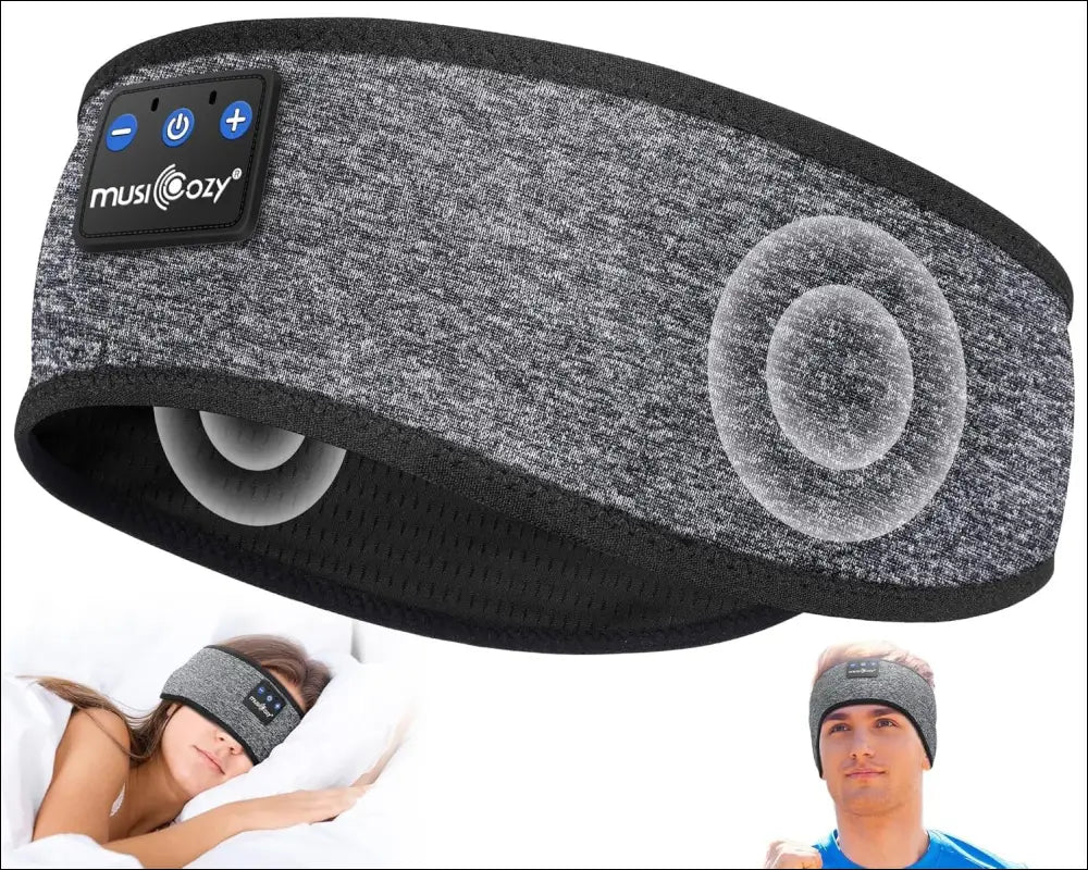 MUSICOZY Sleep Headphones Bluetooth Sports Headband, Wireless Music Headband Headphones, IPX6 Waterproof Headphones with Mic for Sleeping Workout Running Side Sleepers Travel Yoga