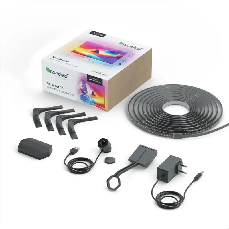Nanoleaf 4D Screen Mirror Kit + Lightstrip Kit for TVs and Screens up to 65 Inches - Connected RGBW LED Strip + Camera, Thread & WiFi, Compatible with Amazon Alexa Google Home...
