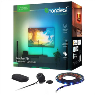 Nanoleaf 4D Screen Mirror Kit + Lightstrip Kit for TVs and Screens up to 65 Inches - Connected RGBW LED Strip + Camera, Thread & WiFi, Compatible