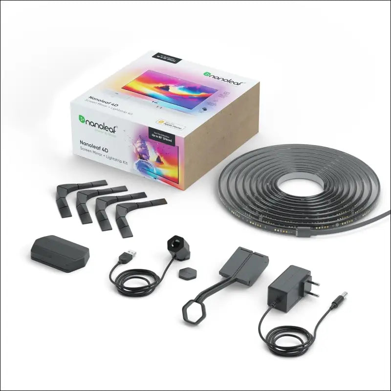 Nanoleaf 4D Screen Mirror Kit + Lightstrip Kit for TVs and Screens up to 65 Inches - Connected RGBW LED Strip + Camera, Thread & WiFi, Compatible with Amazon Alexa Google Home...