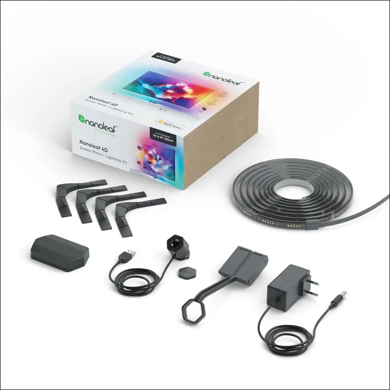 Nanoleaf 4D Screen Mirror Kit + Lightstrip Kit for TVs and Screens up to 65 Inches - Connected RGBW LED Strip + Camera, Thread & WiFi, Compatible with Amazon Alexa Google Home...