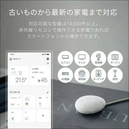 Nature Remo Lapis Remo-2W3 Smart Remote Control with Temperature and Humidity Sensor, Comfortable Air Conditioner Power Saving, Compatible with Alexa, Google Home, Siri