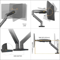 NB North Bayou Dual Monitor Desk Mount Stand Full Motion Swivel Computer Monitor Arm Fits 2 Screens up to 32'' with Load Capacity 6.6~26.4lbs for Each Monitor F195A