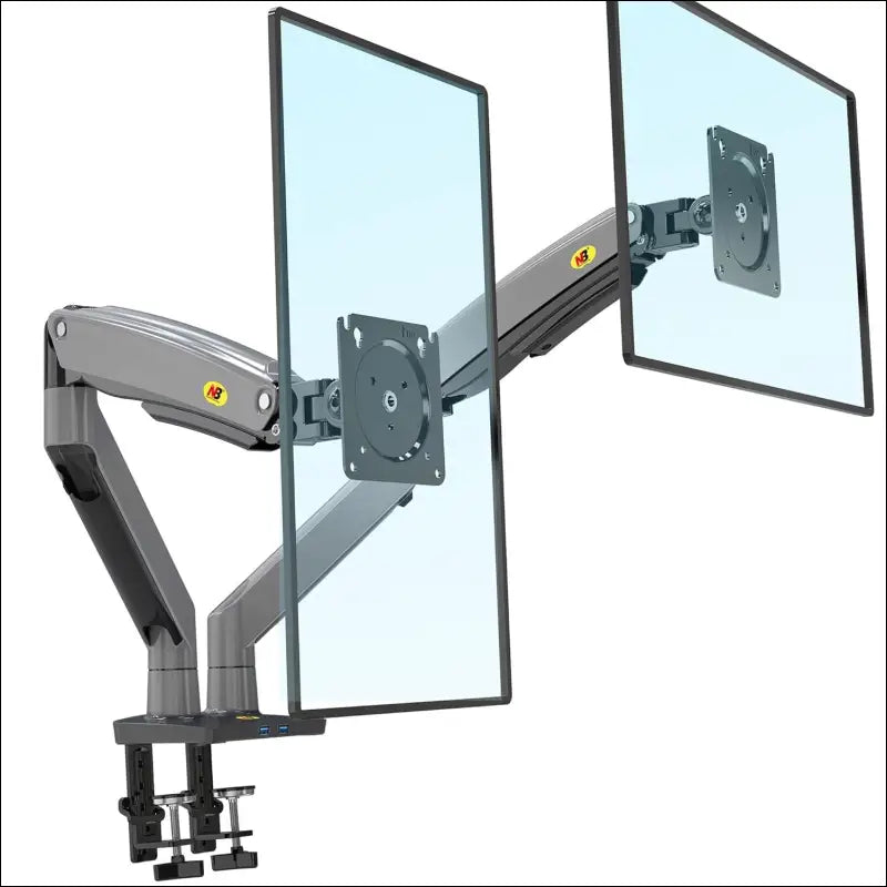 NB North Bayou Dual Monitor Desk Mount Stand Full Motion Swivel Computer Monitor Arm Fits 2 Screens up to 32'' with Load Capacity 6.6~26.4lbs for Each Monitor F195A