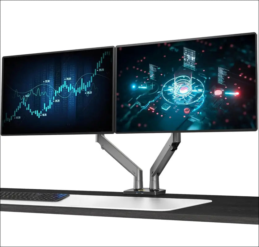 NB North Bayou Dual Monitor Desk Mount Stand Full Motion Swivel Computer Monitor Arm Fits 2 Screens up to 32'' with Load Capacity 6.6~26.4lbs for Each Monitor F195A