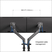 NB North Bayou Dual Monitor Desk Mount Stand Full Motion Swivel Computer Monitor Arm Fits 2 Screens up to 32'' with Load Capacity 6.6~26.4lbs for Each Monitor F195A