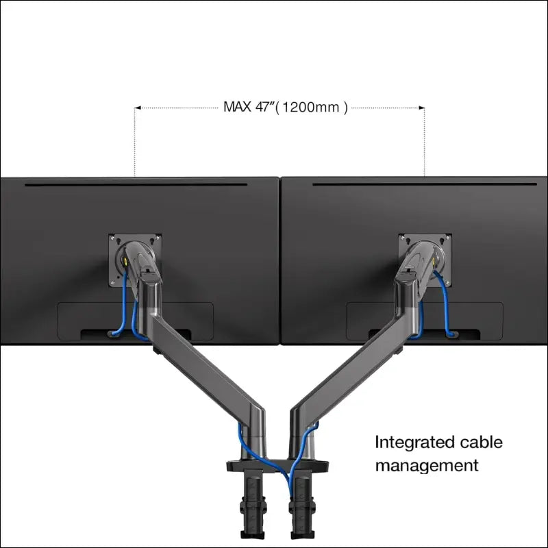 NB North Bayou Dual Monitor Desk Mount Stand Full Motion Swivel Computer Monitor Arm Fits 2 Screens up to 32'' with Load Capacity 6.6~26.4lbs for Each Monitor F195A