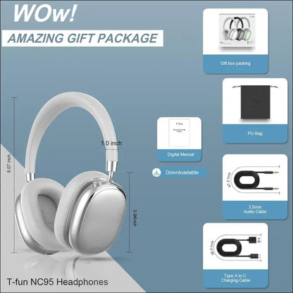 NC95 Hybrid Active Noise Cancelling Headphones, Over Ear Headphones Wireless Bluetooth 5.3, Built-in Mic, 65H Playtime, App Control, Hi-Res Audio, Comfort Fit, Clear Calls for...
