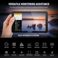 NEEWER F700 7" Camera Field Monitor, 2000nit HD 1920x1080 IPS Touch Screen with 3D LUT, 4K HDMI Loop in/Out with Peak Focus DSLR Video Assist HDR Waveform, Cold Shoe Mount,...