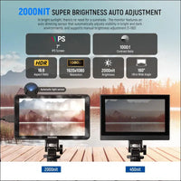 NEEWER F700 7" Camera Field Monitor, 2000nit HD 1920x1080 IPS Touch Screen with 3D LUT, 4K HDMI Loop in/Out with Peak Focus DSLR Video Assist HDR Waveform, Cold Shoe Mount,...