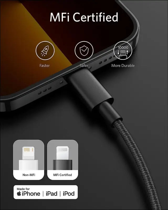New Nylon USB C to Lightning Cable, USB-C to Lightning Charging Cord for [Apple Mfi Certified] for Iphone 11 Pro/X/Xs/Xr / 8 Plus/Airpods Pro, Supports Power Delivery (1.8M, Black)