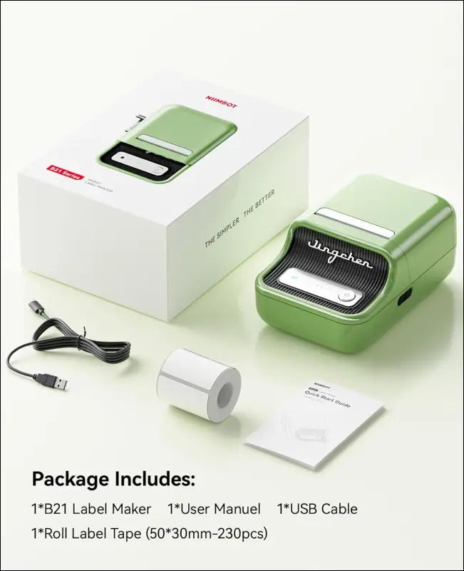 NIIMBOT B21 Label Maker Inkless Bluetooth Label Printer, 2 Inch Portable Thermal Sticker Machine for Small Business, Address, Logo, Clothing, Mailing, Candles, Jewelry, Sticker...