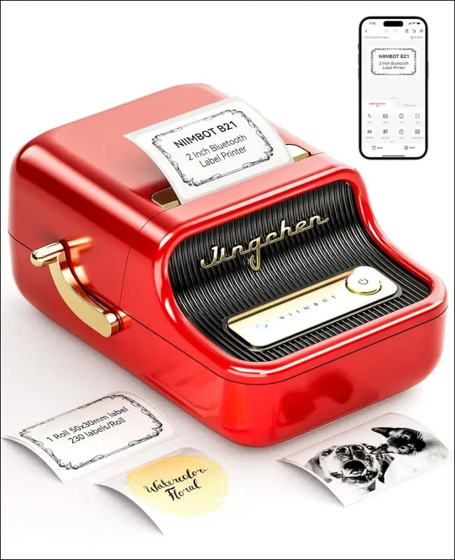 NIIMBOT B21 Label Maker Inkless Bluetooth Label Printer, 2 Inch Portable Thermal Sticker Machine for Small Business, Address, Logo, Clothing, Mailing, Candles, Jewelry, Sticker...