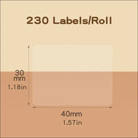 NIIMBOT Labels for B1/B21/B3S, 40x30mm, 230/roll