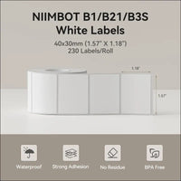 NIIMBOT Labels for B1/B21/B3S, 40x30mm, 230/roll