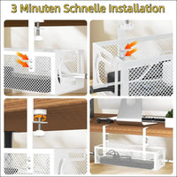 No-Drill Under Desk Cable Tray