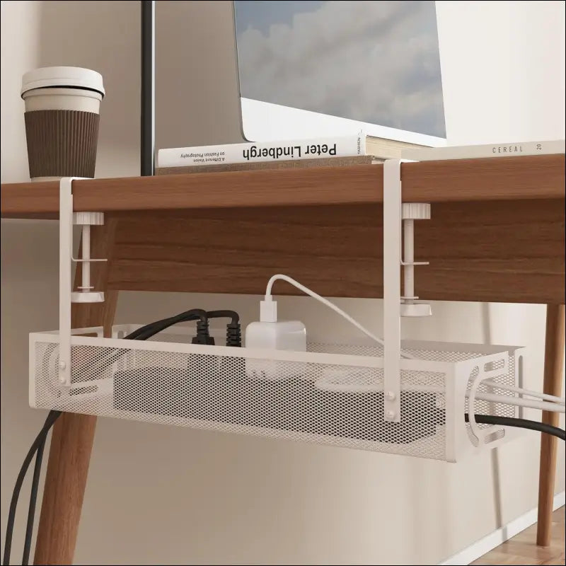 No-Drill Under Desk Cable Tray