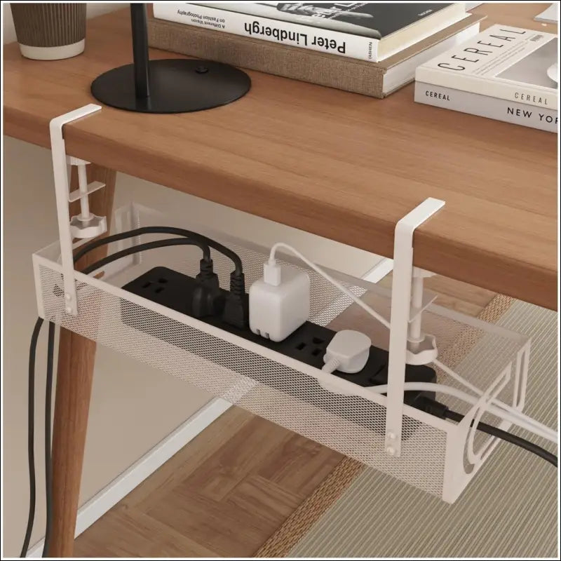 No-Drill Under Desk Cable Tray