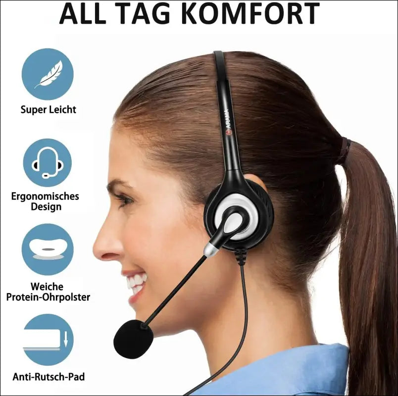 Noise-Cancelling Headset with Mic for Mobile