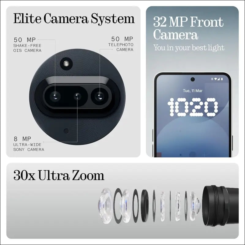 Nothing Phone (3a) 128GB - Smartphone with 32MP Front Camera, 30x Ultra Zoom, 50W Fast Charge and 6.77", 120Hz AMOLED Screen - Black