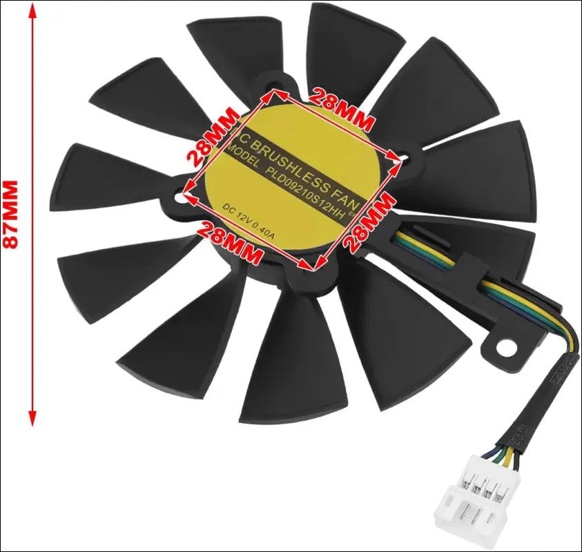 OTOTEC Graphics Cards Cooling Fan PLD09210S12HH Video Card Cooling Fan Compatible with ASUS Strix R9 390X 390 RX480 GTX 980Ti 1060 1070 1080 Graphic Card 12V/0.4A