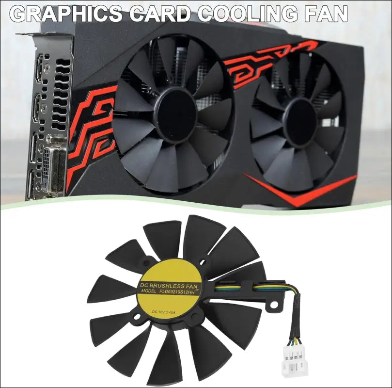 OTOTEC Graphics Cards Cooling Fan PLD09210S12HH Video Card Cooling Fan Compatible with ASUS Strix R9 390X 390 RX480 GTX 980Ti 1060 1070 1080 Graphic Card 12V/0.4A