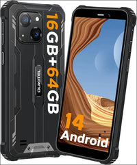 OUKITEL G2 Rugged Phone Unlocked, 6" Screen Cell Phone, 6300mAh Battery, 16GB+64GB/TF 1TB Smartphone, 13MP Camera, 4G Dual SIM Android 14 Phones, IP68/IP69K Waterproof Phone,...