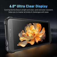 OUKITEL G2 Rugged Phone Unlocked, 6" Screen Cell Phone, 6300mAh Battery, 16GB+64GB/TF 1TB Smartphone, 13MP Camera, 4G Dual SIM Android 14 Phones, IP68/IP69K Waterproof Phone,...