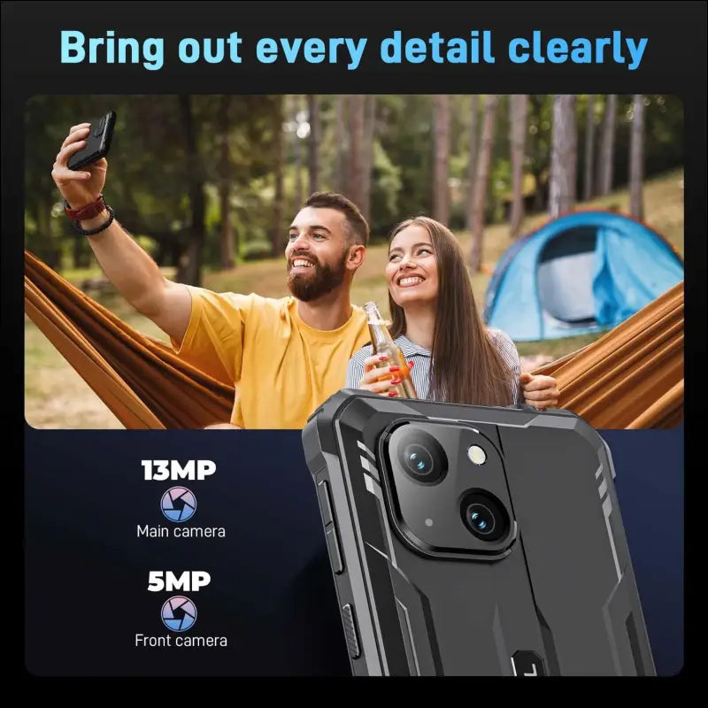 OUKITEL G2 Rugged Phone Unlocked, 6" Screen Cell Phone, 6300mAh Battery, 16GB+64GB/TF 1TB Smartphone, 13MP Camera, 4G Dual SIM Android 14 Phones, IP68/IP69K Waterproof Phone,...