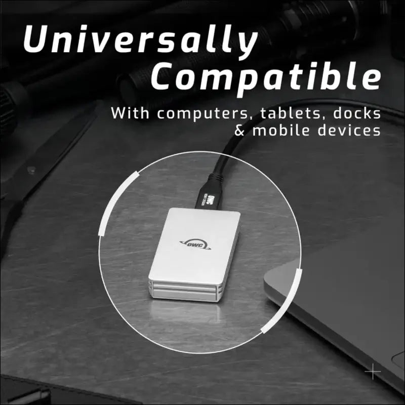 OWC Envoy Single Ultra Portable Aluminum Bus Powered 10G/s USB-C Thunderbolt Compatible External NVMe SSD Drive