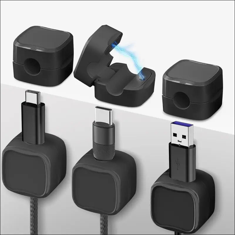 Pack of 6 Cable Holder, Cable Clips, Cable Management, Adjustable Cable Organiser, Self-Adhesive Cable Holder for Desk, Power Cable, USB Charging Cable, Chargers, Audio Cable,...
