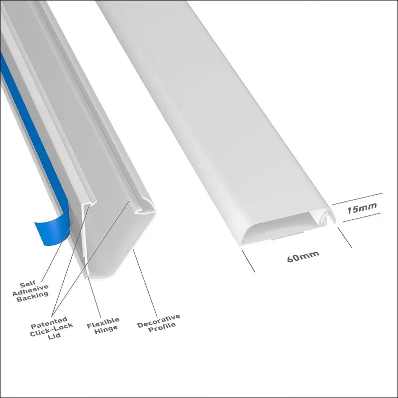 Paintable Wall Cable Trunking - 60x15x40cm