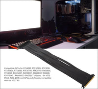 PCIE 4.0 16X Extreme High Speed Riser Cable, High Speed PCIE Riser Cable 180 Degrees, GPU Extension Card for RX6900XT RX6800XT Rtx3090Ti (45Cm)