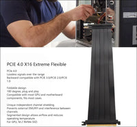 PCIE 4.0 16X Extreme High Speed Riser Cable, High Speed PCIE Riser Cable 180 Degrees, GPU Extension Card for RX6900XT RX6800XT Rtx3090Ti (45Cm)