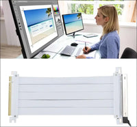 PCIE 5.0 Riser Cable with 128Gbps, RTX4090 Compatible, 90 Degree Adapter for High Speed GPU Extension, White, 200Mm (20Cm)