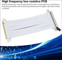 PCIE 5.0 Riser Cable with 128Gbps, RTX4090 Compatible, 90 Degree Adapter for High Speed GPU Extension, White, 200Mm (20Cm)