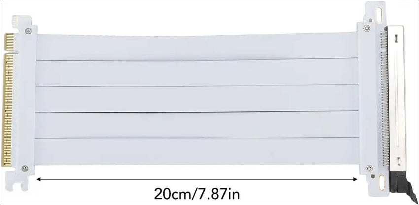 PCIE 5.0 Riser Cable with 128Gbps, RTX4090 Compatible, 90 Degree Adapter for High Speed GPU Extension, White, 200Mm (20Cm)