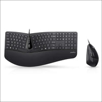 Perixx Periduo-505, Wired USB Ergonomic Split Keyboard and Vertical Mouse Combo with Adjustable Palm Rest and Short Tactical Membrane Keys, US English Layout