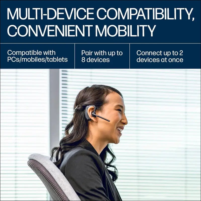 Plantronics - Voyager 5200 (Poly) - Bluetooth Over-The-Ear (Monaural) Headset - Compatible to Connect to Cell Phones - Noise Canceling, (Charger not Included) Standard