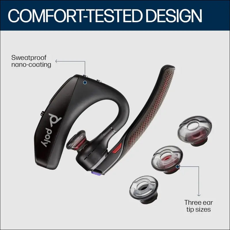 Plantronics - Voyager 5200 (Poly) - Bluetooth Over-The-Ear (Monaural) Headset - Compatible to Connect to Cell Phones - Noise Canceling, (Charger not Included) Standard