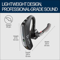 Plantronics - Voyager 5200 (Poly) - Bluetooth Over-The-Ear (Monaural) Headset - Compatible to Connect to Cell Phones - Noise Canceling, (Charger not Included) Standard
