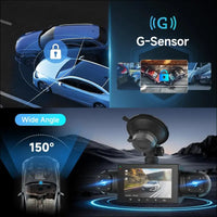 Podofo 360 Degree Dash Cam, HD 1080P Front Camera with Left/Right/Rear Camera, 4-Channel Onboard Car Camera, G-Sensor, Motion Detection, Loop Recording Guide, 24-Hour Parking Mode