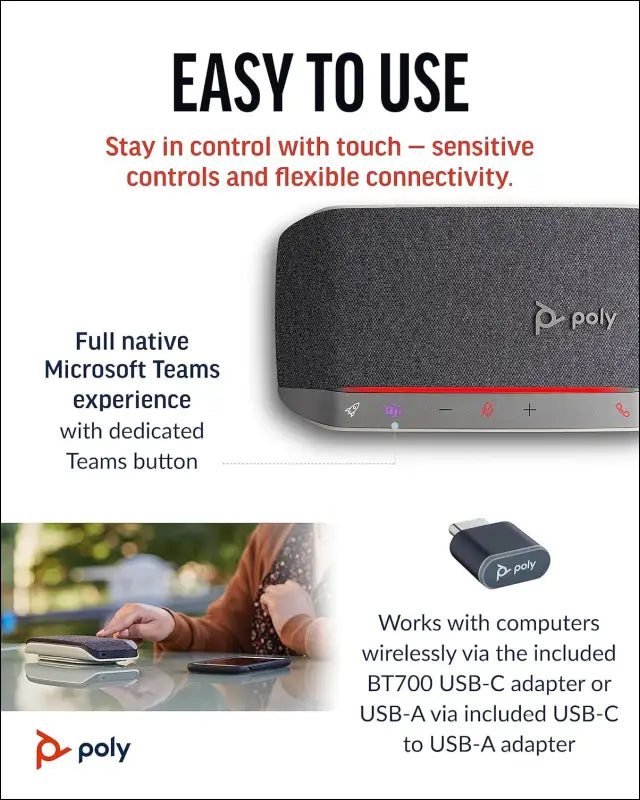 Poly Sync 20+ Portable Bluetooth Speakerphone