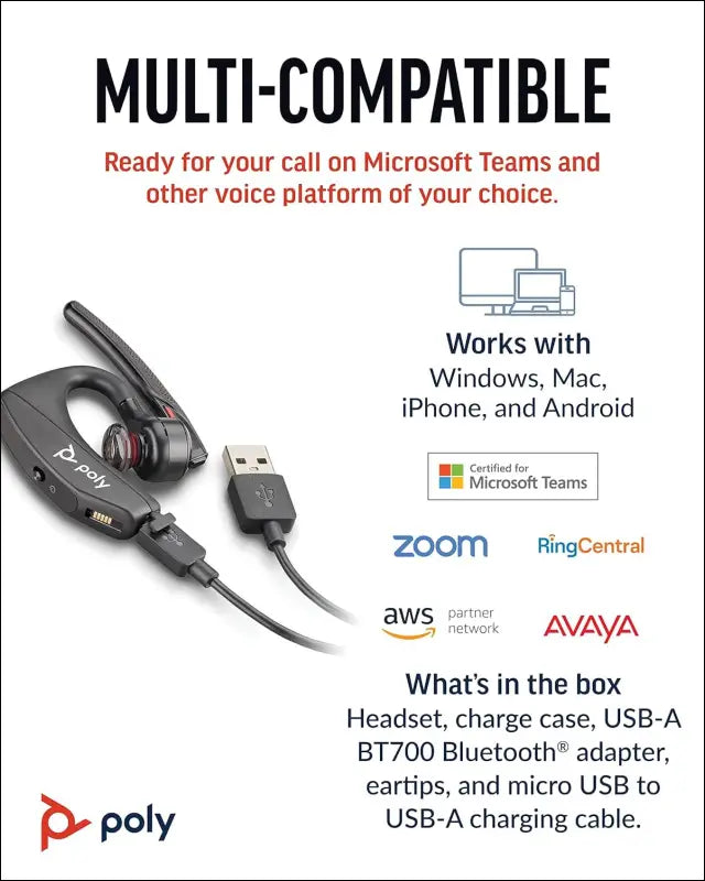 Poly Voyager 5200 UC Single-ear Bluetooth Headset