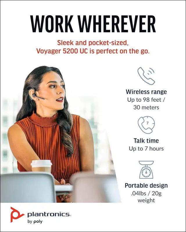 Poly Voyager 5200 UC Single-ear Bluetooth Headset