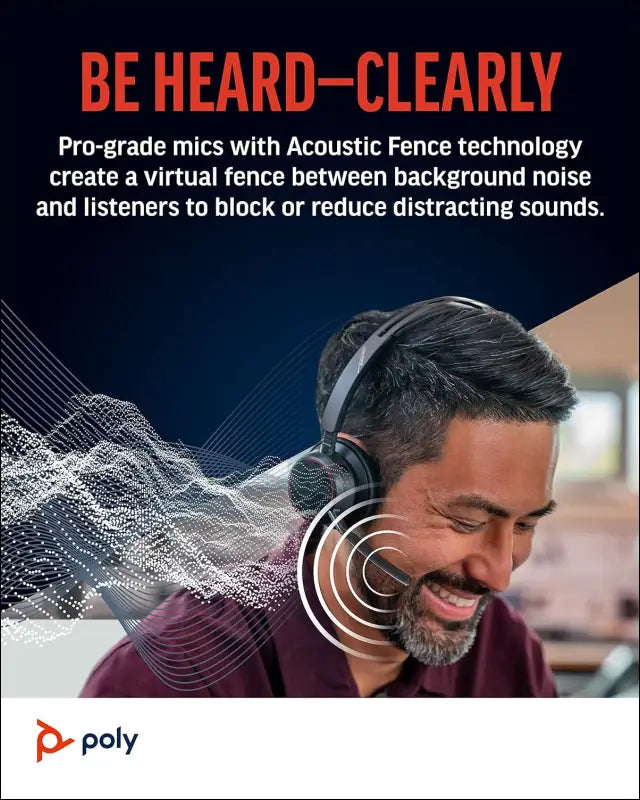 Poly Voyager Focus 2 UC Headphones with Station - ANC, Long Talk Time