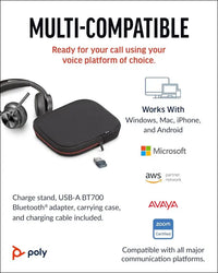 Poly Voyager Focus 2 UC Headphones with Station - ANC, Long Talk Time
