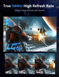 Portable Gaming Monitor, 16.1" 2.5K 144Hz Laptop Monitor, Dual USB C HDMI Second Computer Screen, Portable Gaming Display with Speakers, Travel Monitor for PS4/5 Xbox Switch MAC...